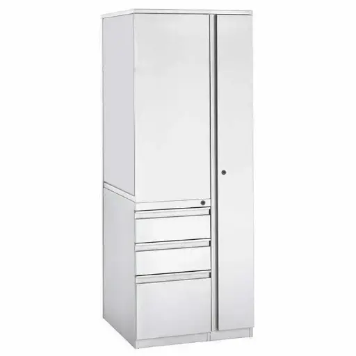 5-High Wardrobe-Bookcase Tower, Right-Hand, Box/Box/File